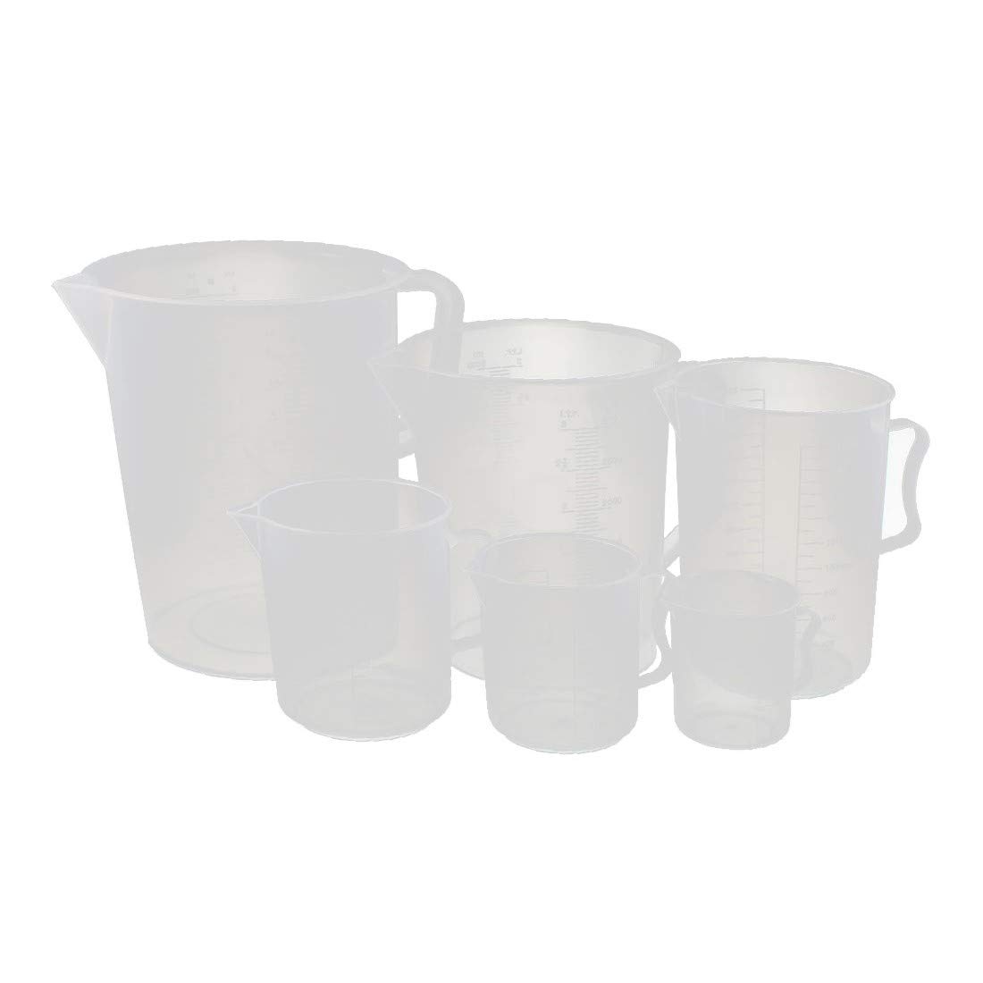 New Lon0167 Juego de cocina Labotary Plástico Transparente Taza de medición Pour Spout Container(Set Küche Labotary Kunststoff Transparent Messbecher Ausgießer Container