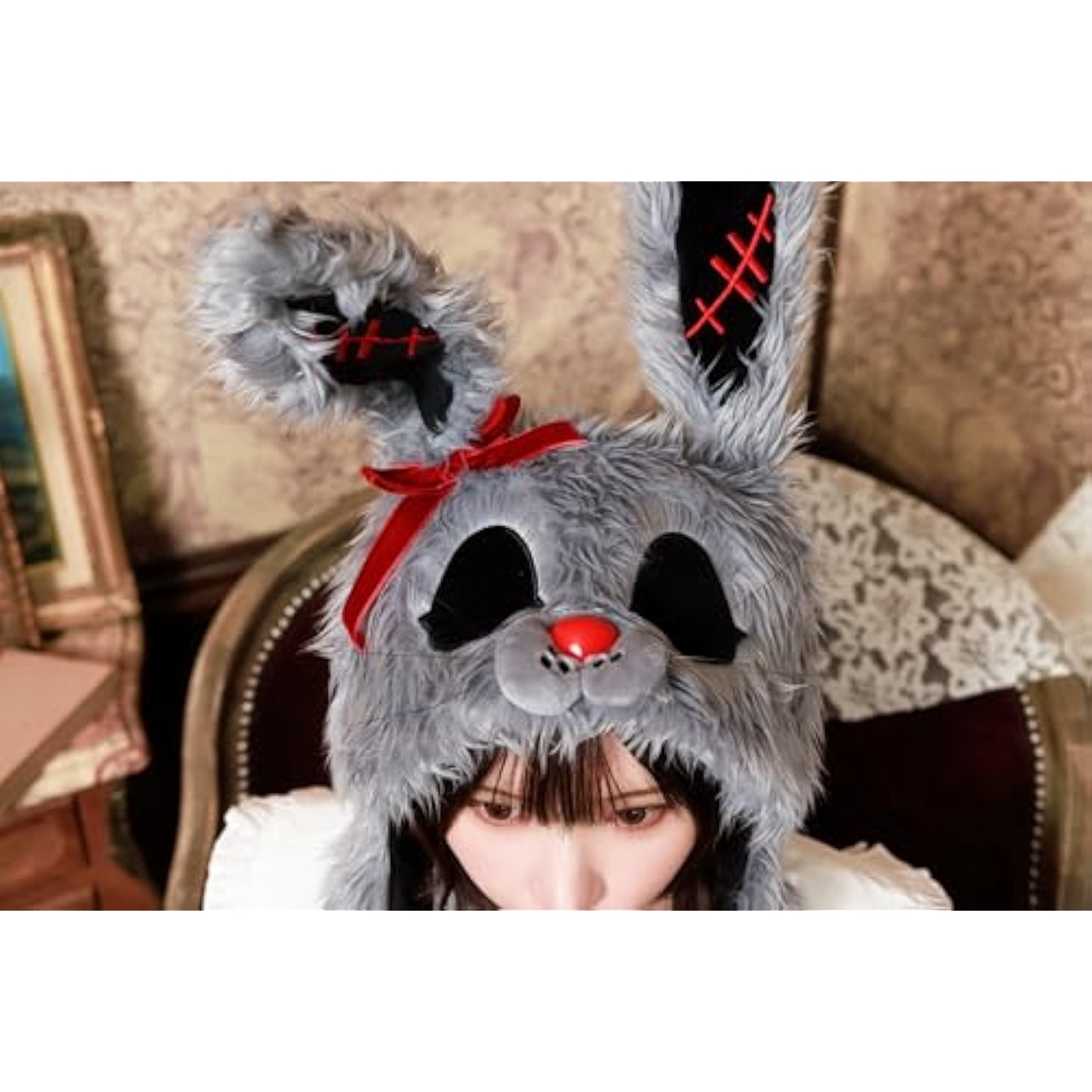 クリアストーン(Clearstone) パタパタハット コスプレ ハロウィン ホラーラビット ユニセックス グレー 詳細画像4