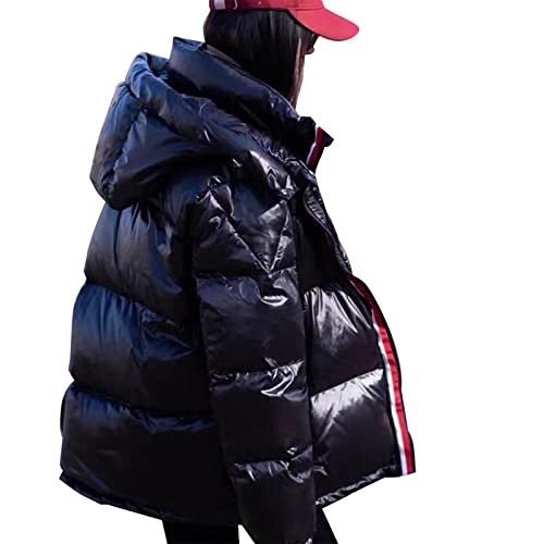 Doudoune pain brillante pour femme veste d hiver chaude a col montant