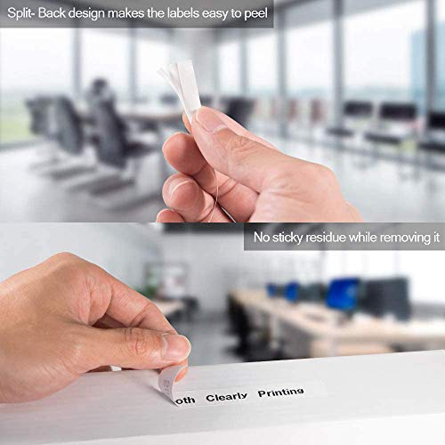 Camopro Compatible Label Tape Replacement For Dymo Letratag Refills 91330 10697 Self-Adhesive Paper Lt Tape For Dymo Letratag Plus Lt-100T Lt-100H Qx50 Label Maker, Black On White, 5-Pack #TOP2