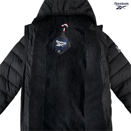 Image of Reebok Mens Heavyweight Sherpa Lined Puffer Parka, Quilted Ski Jacket | Water and Wind Resistant Shell Keeps You Dry, Durable Build for Daily Commutes or Outdoor Adventures