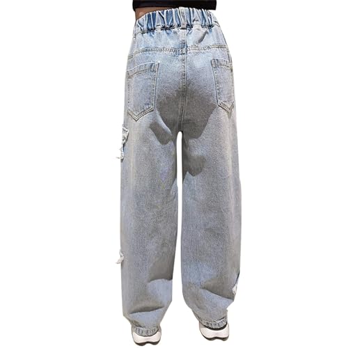 SANGTREE Womens Wide Leg Jeans Elastic Waist Denim Pants Baggy Jeans for Womens，S-XXL2