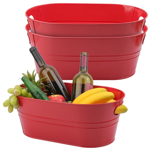 Yiksonyo 3 Pack 15.3" x 9" x 6" Red Metal