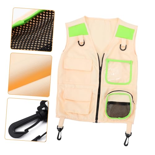 Boy Girl Camping Explorer Vest Wear-resistant Boy Girl Cosplay Adventure Apparel Multiple Pockets for Outdoor Fun and Exploration for Dress-up and Holiday