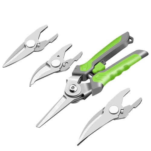 Duroecsain Cizallamiento de poda para jardinería, cizallas de jardín - Tijeras multifuncionales | Ciruelas de jardín tijeras de floristería con mango sin deslizar, corte de flores