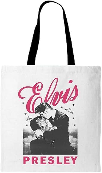 ELVIS PRESLEY ON STAGE TOTE BAG, WHITE