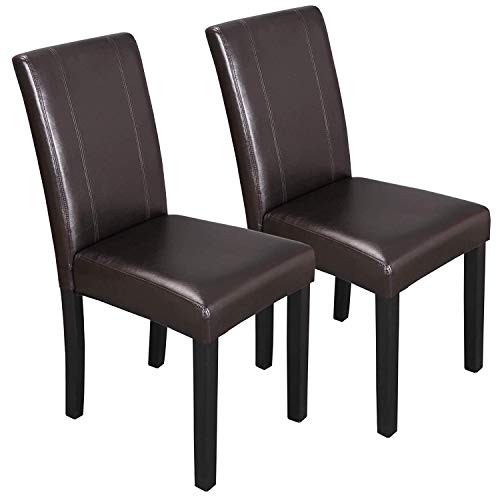 Zeny Dining Chair Set Of 2, Pu Leather Chairs Modern Diner Chairs Armless Side Chair With Solid Wood Legs For Home Kitchen Living Room #TOP11