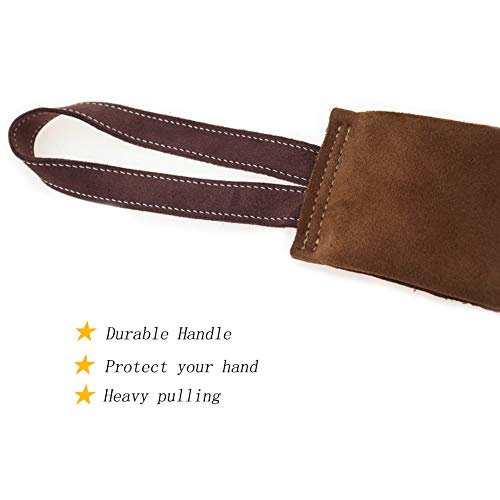 Lifeunion Dog Tug Bite Toy With Handle Leather Soft Durable Dog Training Tug Of War Toys (Brown) #TOP3