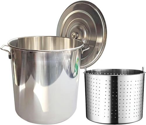 Olla para cocinar cangrejos de río con colador y tapa profunda de 45 QT