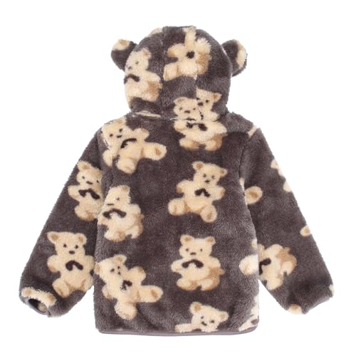 Image of Toddler Girls Boys Fleece Hoody Jacket Zip Up Teddy Coat Warm Winter Outwear
