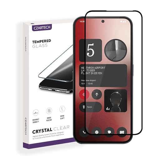 Image of Czartech Tempered Glass Screen Protector Compatible For Nothing Phone 2A / Nothing Phone 2A Plus (Black) Edge-To-Edge Protector Coverage with Easy Installation Kit