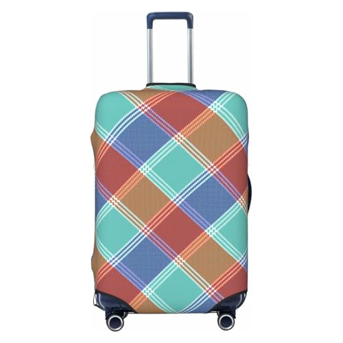 Vintage-Mosaic-Plaid-Pixel Luggage Cover, Protective Washable Suitcase Cover - Travel Fashion Elastic Suitcase Protector Large