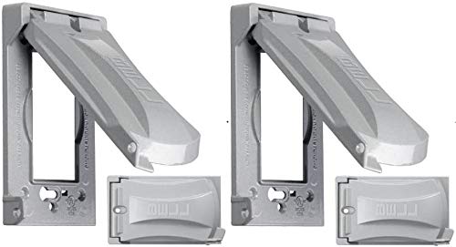 Hubbell Bell MX1050S Single-Gang Weatherproof Heavy Duty Universal Flip Cover Gray Finish 2 Pack