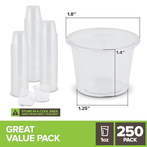 Stock Your Home 250 Pcs) Clear Commercially Compostable Shot Glasses 1 Oz, Plant Based Eco Disposable Shot Cups For Jello thumb #1