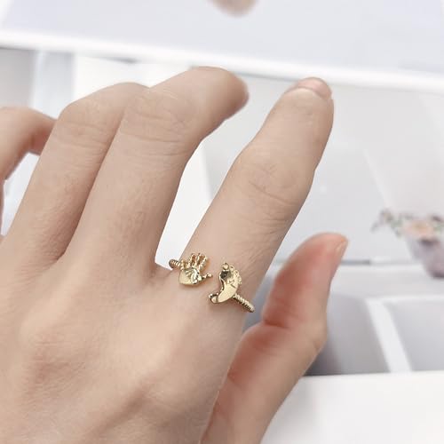 OIDIMS Lindo anel de palma para bebê, para mulheres, meninas, delicados, pés e mãos abertos, design