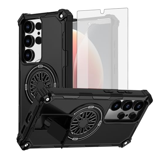 Coque Samsung S25 Ultra antichoc béquille noire pour éviter les bris