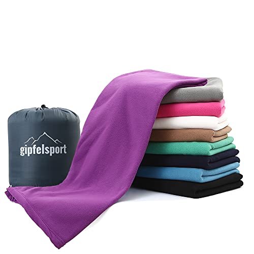 Mikrofaser Fleece Decke mit Schlafsackfunktion I Größe 185 x 150cm, 690 g I Microfaser Camping Deckenschlafsack I lila