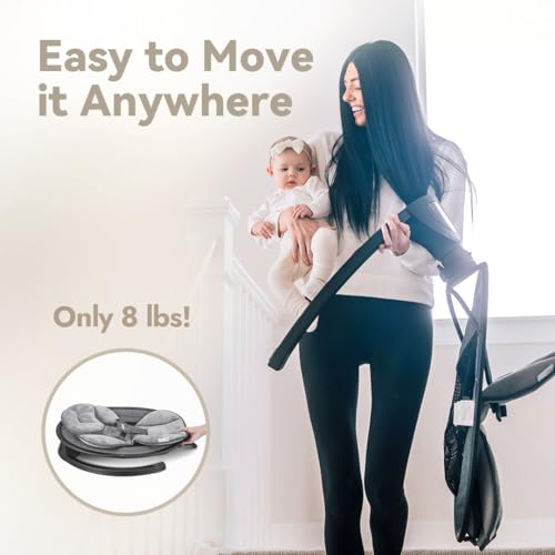 Papablic-Baby-Swing-Bluetooth-Portable-Swing-for-Infants-with-5-Natural-Sway-Speeds-and-3-Recline-Positions-Unique-Breathable-System-Remote-Control