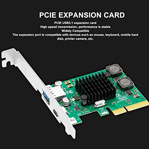 Carte D'Extension PCIe Vers USB 3.1,Accessoire D'Ordinateur 2 Ports Auto Alimenté,Taux de Transfert de 10 Gbit/S,Carte D'Extension Pcie Plug and Play pour la Plupart Des Grands et Petits Boîtiers – vue 6