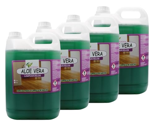 Pack 4 Limpiasuelos 5L Aloe Vera – Gunner Smoke - Garrafas Multiaroma para Suelos Limpios y Perfumados – Ideal para Hogar y Negocios