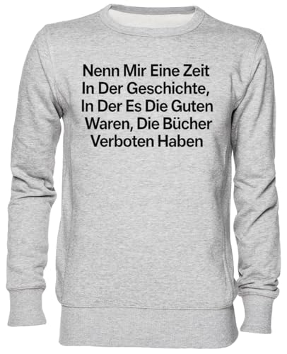 Sweat-shirt Jumper Unisexe gris col rond en jersey imprimé