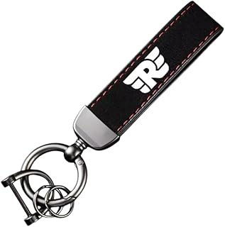 Porte-clés Moto Suède pour Royal Enfield Bullet/Meteor/Classic 350 500 Interceptor 650 Continental GT 535 en Cuir de Haute Porte-clés Moto Portable Polyvalent Durable Accessoires,Red-A