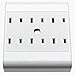 Leviton 49687-I 15 Amp, 125 Volt, 2-Wire, 6-Outlet Adapter, Ivory