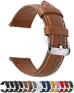 Fullmosa 12 Farben Uhrenarmband 22mm, Axus Lederarmband Smartwatch Ersatzband für Samsung Galaxy Watch/Huawei Watch/Garmin/Fossil,Braun 22mm