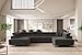 Produktbild Kaiser Möbel - Ecksofa mit Schlaffunktion - Wohnlandschaft U Form - Big Sofa 345 x 202 cm - Relaxsofa mit 8 Verstellbaren Kopfstützen und 2 x Bettkasten - Eckcouch Groß, XXL - Falio U Graphit