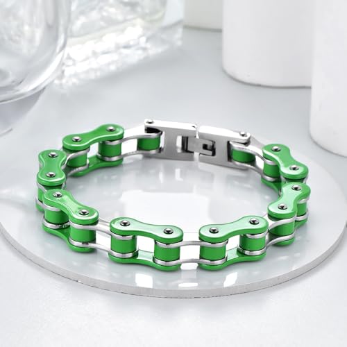 Pulsera Masculina Cadena de Bicicleta Acero Inoxidable miniatura 6