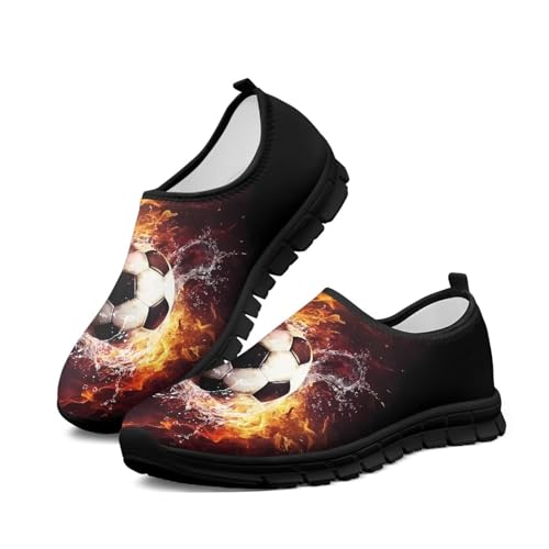 Zapatillas casuales para hombre, con soporte de arco, transpirables, antideslizantes, acogedoras, para caminar, correr, suela negra, fútbol, 41 1/3 EU