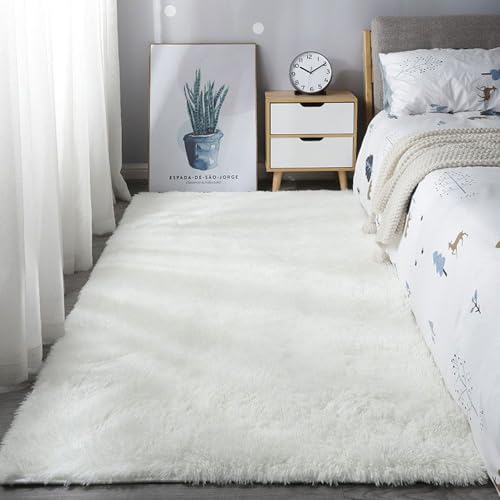 Tapis de salon lavable et antidérapant extra large blanc 80x265 cm - 2