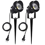 ♥【Einfach zu Installieren】2-in-1-Installation, die LED Rasenlicht können direkt in den Boden gesteckt werden oder mit mitgelieferten Schrauben an der Wand montiert werden. 2M langes Netzkabel mit EU-Stecker; Plug & Play. Einfach zu installieren und verwenden für jedermann.