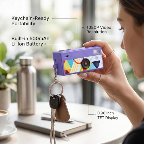 Caméra porte-clés Dpofirs avec écran rabattable caméscope 1080P