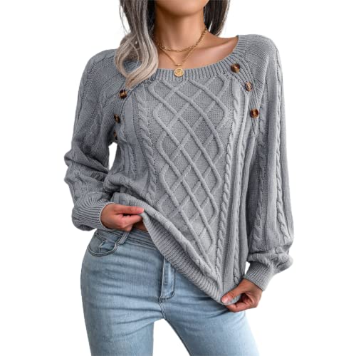 Image of JUNBOON Women's Casual Leopard Print Knitted Pullover Sweaters Long Sleeve Crew Neck Jumper Tops