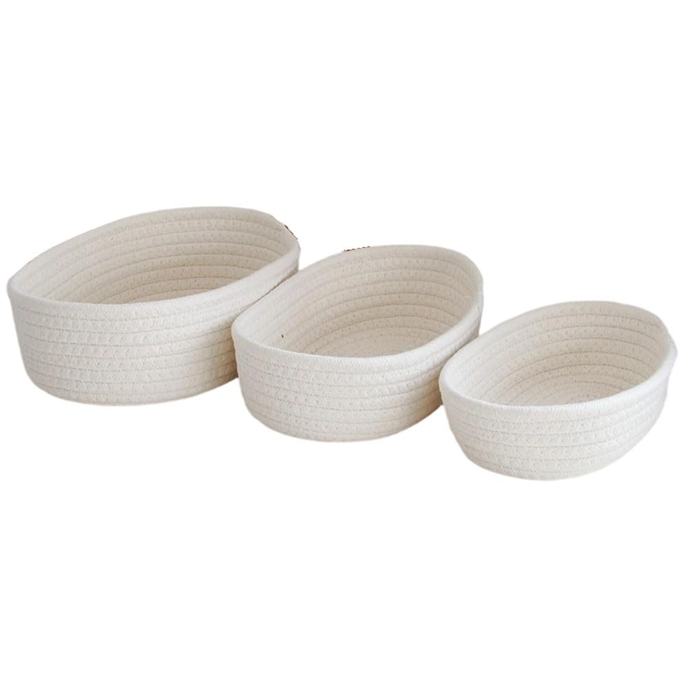Hndhbfgrt Desktop Rope Woven Storage Baskets Organize Boxs Sundries Basket Key Cosmetics Organizing