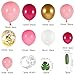 Auihiay 115 Pieces Pink Balloon Garland Kit with Palm Leaves and Balloon Strip for Blush Baby Shower Wedding Girl Birthday Luau Tropical Party Decorations
