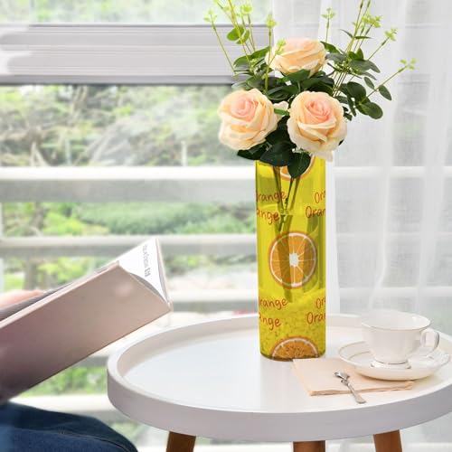 Vase à fleurs incassable tranches d'oranges pour décoration de table