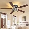 56 inch chandelier ceiling fans with lights and remote flush mount crystal ceiling fan with 6 speeds quiet reversible dc motor farmhouse ceiling fan for bedroom living room dining room  urban country home decor