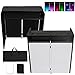 Neoaider DJ Facade Booth w/Double Top Desktop, DJ Booth Table Station with Black & White Scrims, Detachable DJ Table, Carrying Bag, Foldable Metal Frame DJ Booth Panel for Show, Wedding, Clubs