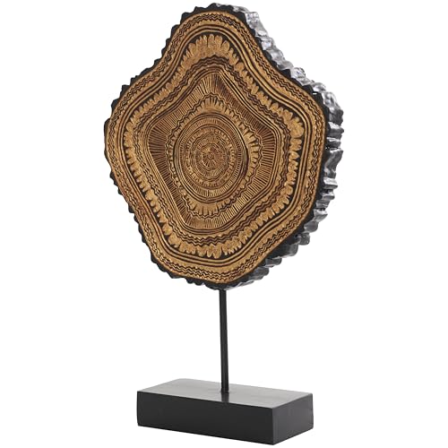 Estatua decorativa tribal de resina con base negra 11 x 3 x 17 in miniatura 4