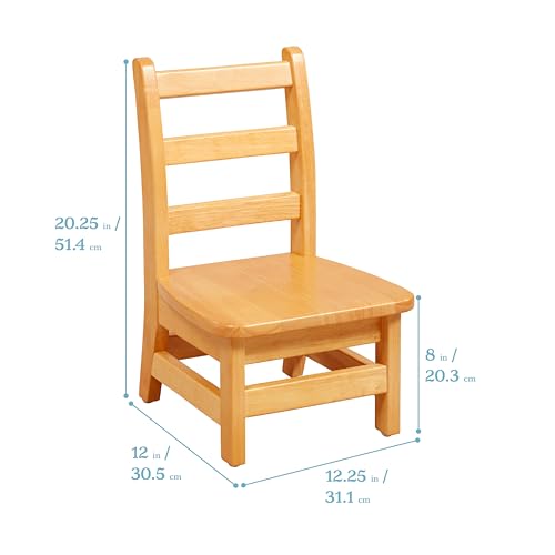 Image of ECR4Kids 24in x 48in Rectangular Hardwood Table with 16in Legs and Four 8in Chairs, Kids Furniture, Honey, 5-Piece