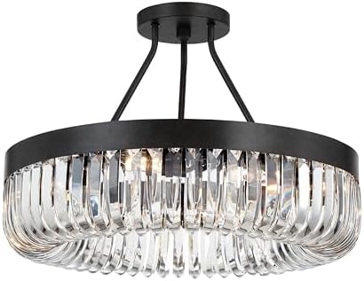 Crystorama Alister 8 Light Charcoal Bronze Semi Flush Mount