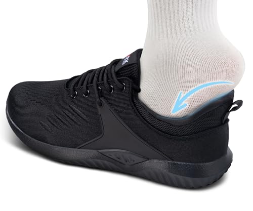 Image of LARNMERN Slip On Steel Toe Work Shoes Men's Slip Resistant Safety Sneaker Lightweight Comfortable Shoe
