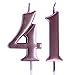 Rose 41st Birthday Candle, Number 41 Years Old Candles Cake Topper, Woman Or Man Party Decorations, Supplies