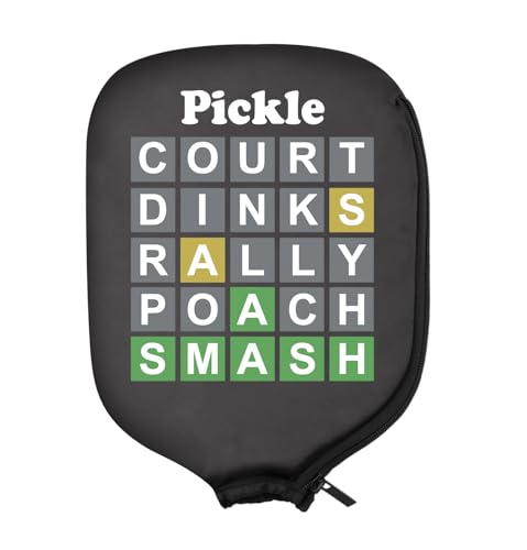 PWHAOO 2PC Pickleball Paddle Covers Funny Pickleball Paddle Pouch Gift impeccable Gift For Pickleball Players & Fans Retirement Present (Pickle Court Paddle)