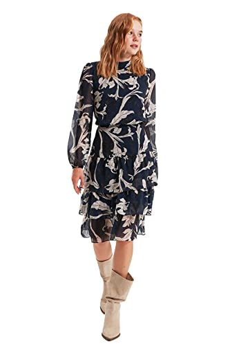 TRENDYOL Damen Marineblaues Kleid Cocktail Dress, Marineblau, 38 EU