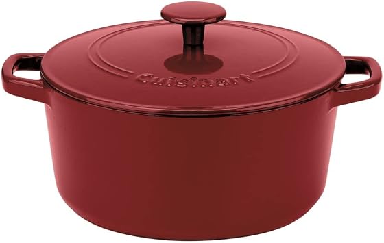 Cuisinart Chef's Classic Enameled Cast Iron Casserole Set (7-Quart, 5-Quart), Cardinal Red