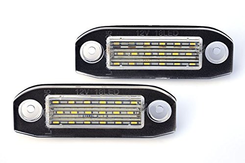 Éclairage De Plaque D'immatriculation LED Pour Volvo V40 (2012-2019) - Noir, 27 LED, Sans Erreur Canbus, 4x Plus Lumineux