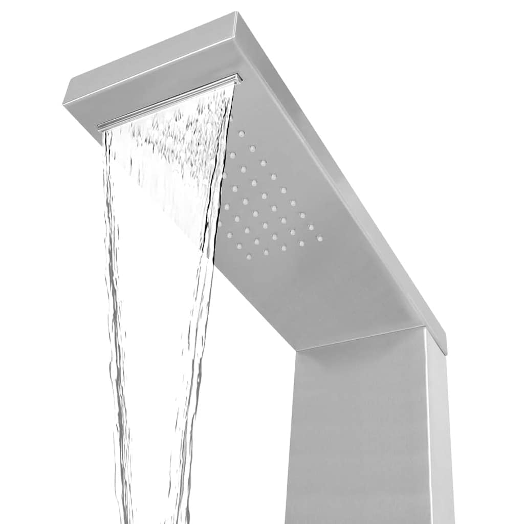 Sistema di pannello doccia in acciaio inox, quadrato, con 4 modalità, doccia a pioggia, getti massaggianti, doccetta regolabile per bagno, montaggio a parete, benessere, relax, pulizia